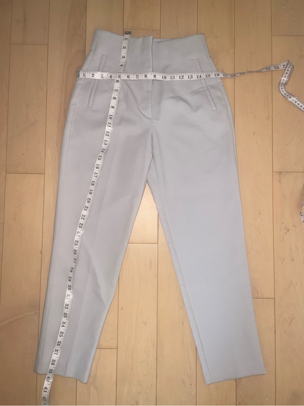 ZARA Pants Light Gray Blue Tailored Women's Trousers - Picture 7 of 9